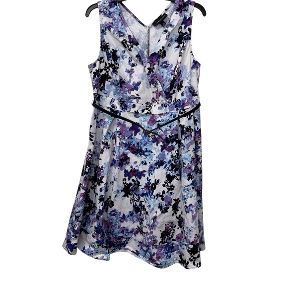 Lane Bryant Purple and White Floral Midi Dress - Picture 2 of 7